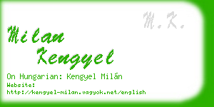 milan kengyel business card